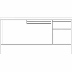 Lorell® Fortress Series Steel Right-Handed Pedestal Writing Desk, 66