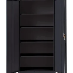 Lorell® Fortress Series Steel Storage Cabinet 5-Shelf Adjustable, 24"D, Black
