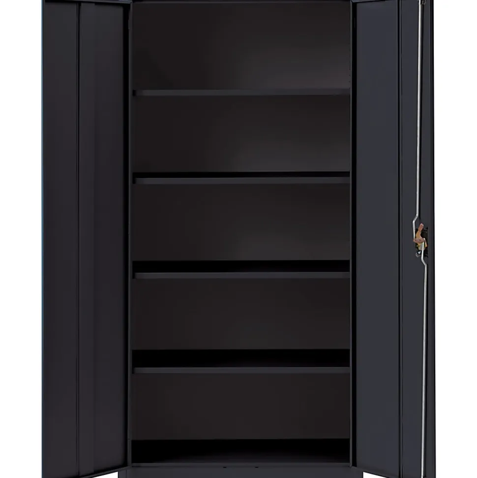 Lorell® Fortress Series Steel Storage Cabinet 5-Shelf Adjustable, 24"D, Black