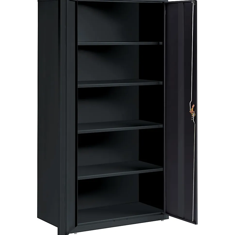 Lorell® Fortress Series Steel Storage Cabinet 5-Shelf Adjustable, 24"D, Black