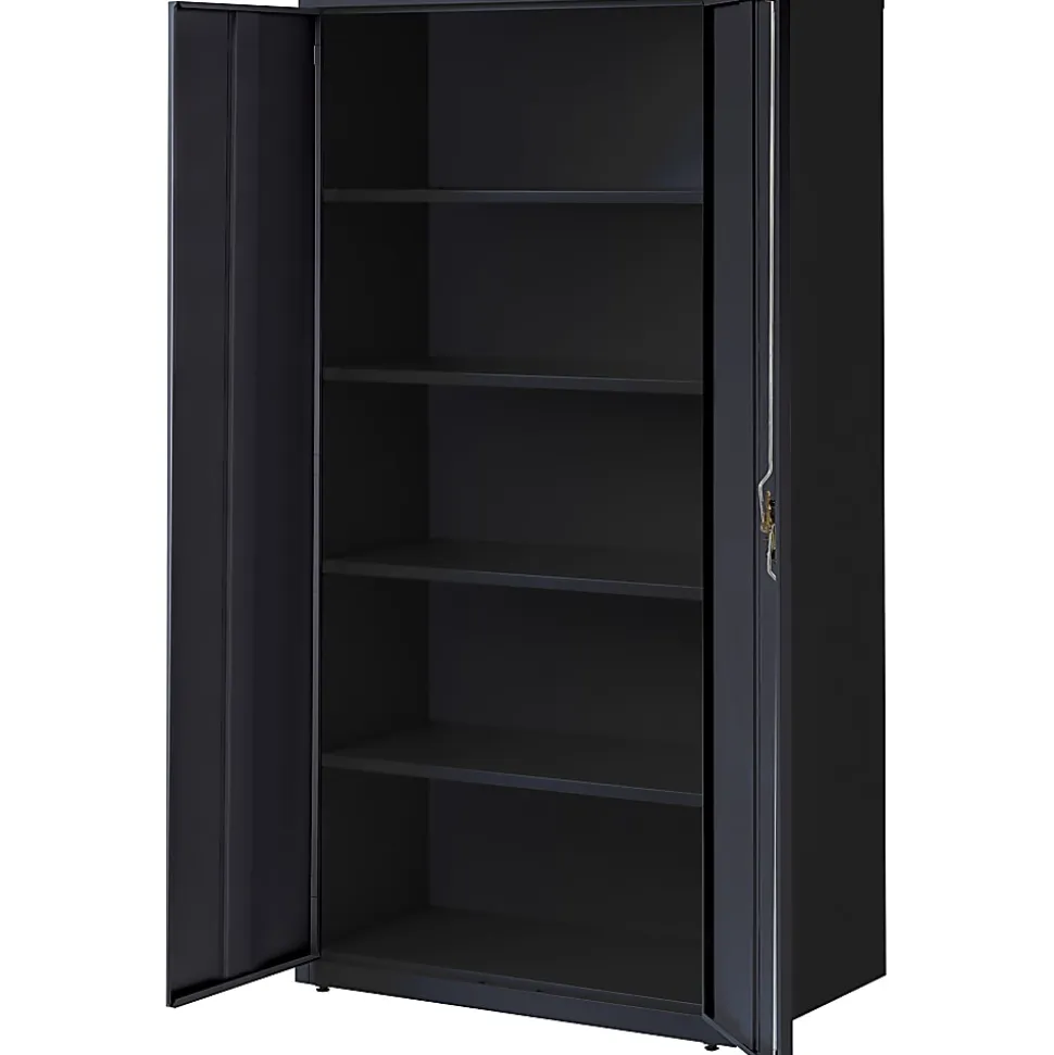 Lorell® Fortress Series Steel Storage Cabinet 5-Shelf Adjustable, 24"D, Black