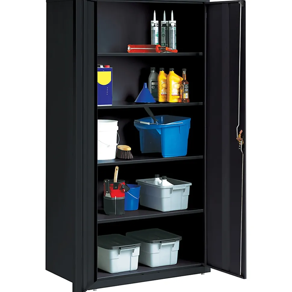 Lorell® Fortress Series Steel Storage Cabinet 5-Shelf Adjustable, 24"D, Black