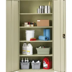 Lorellâ„¢ Fortress Series Steel Storage Cabinet, 5-Shelf, 18"D, Putty