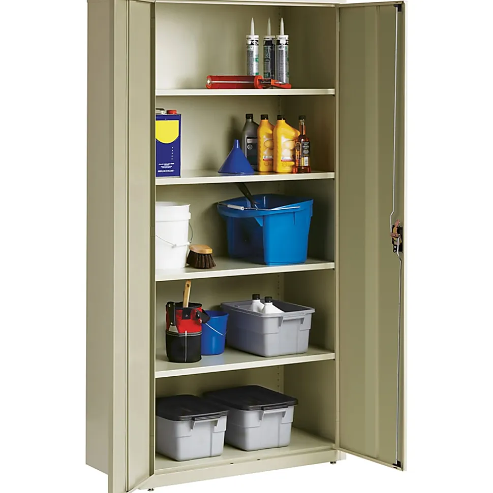 Lorell™ Fortress Series Steel Storage Cabinet, 5-Shelf, 18"D, Putty