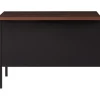 Lorell® Fortress Series 42"W Steel Pedestal Return Desk, Right, Black/Walnut