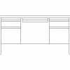 Lorell® Fortress Series 60"W Steel Double-Pedestal Writing Desk, Charcoal/Mahogany