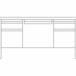 Lorell® Fortress Series 60"W Steel Double-Pedestal Writing Desk, Charcoal/Mahogany