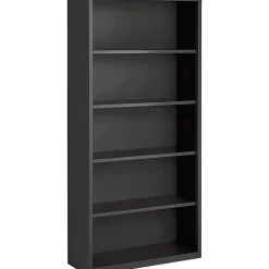 LorellĀ® Fortress Steel 72"H Bookcase, 5-Shelf, Charcoal
