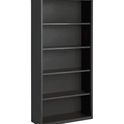 Lorell® Fortress Steel 72"H Bookcase, 5-Shelf, Charcoal