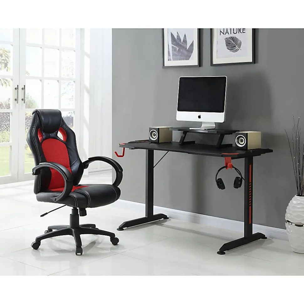 Lorell® Gaming 48"W Computer Desk, Black