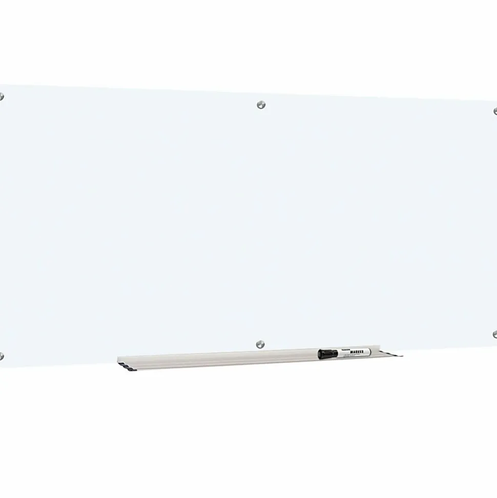 Lorell® Glass Unframed Dry-Erase Whiteboard, 36" x 72", White