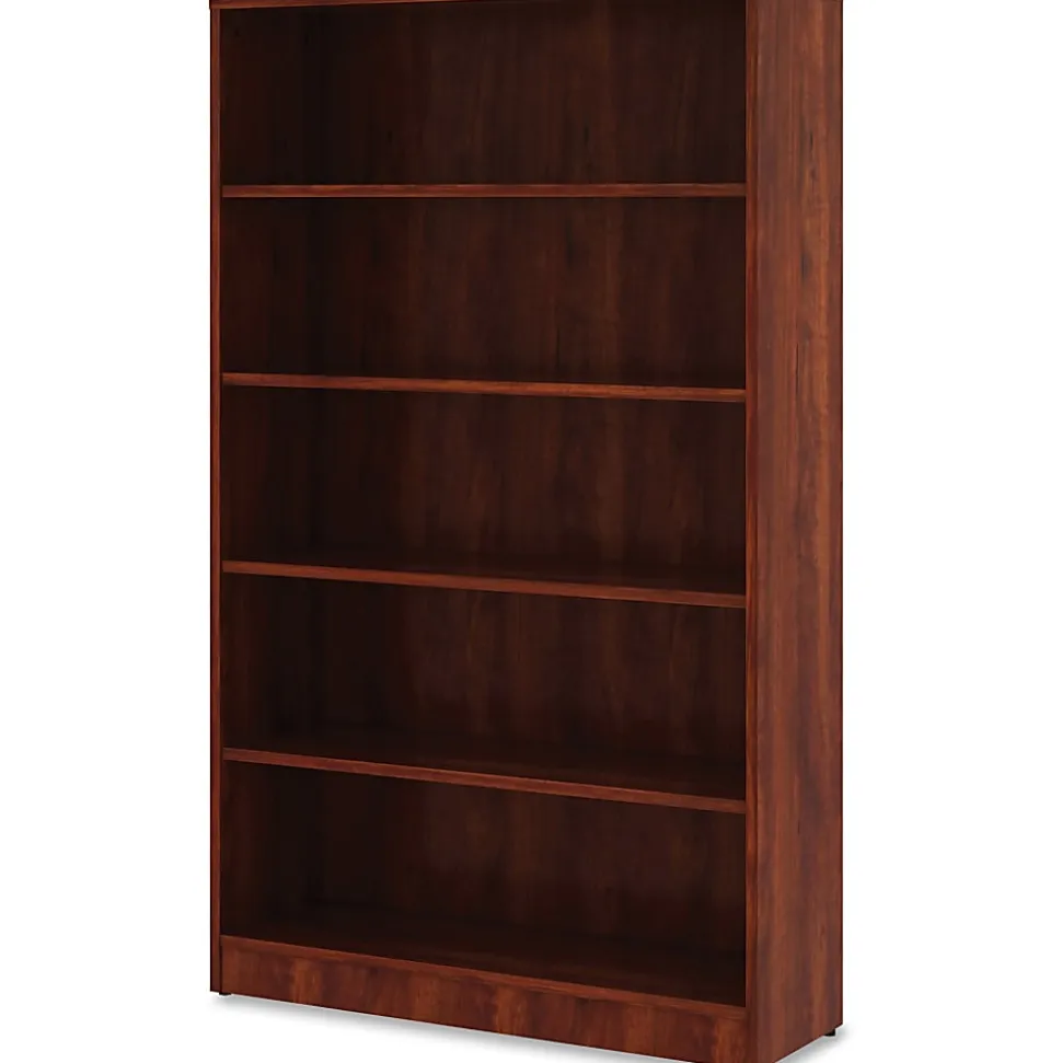Lorell® 60"H 5-Shelf Bookcase, Cherry