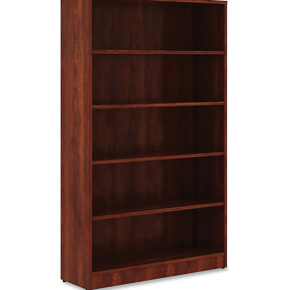 Lorell® 60"H 5-Shelf Bookcase, Cherry