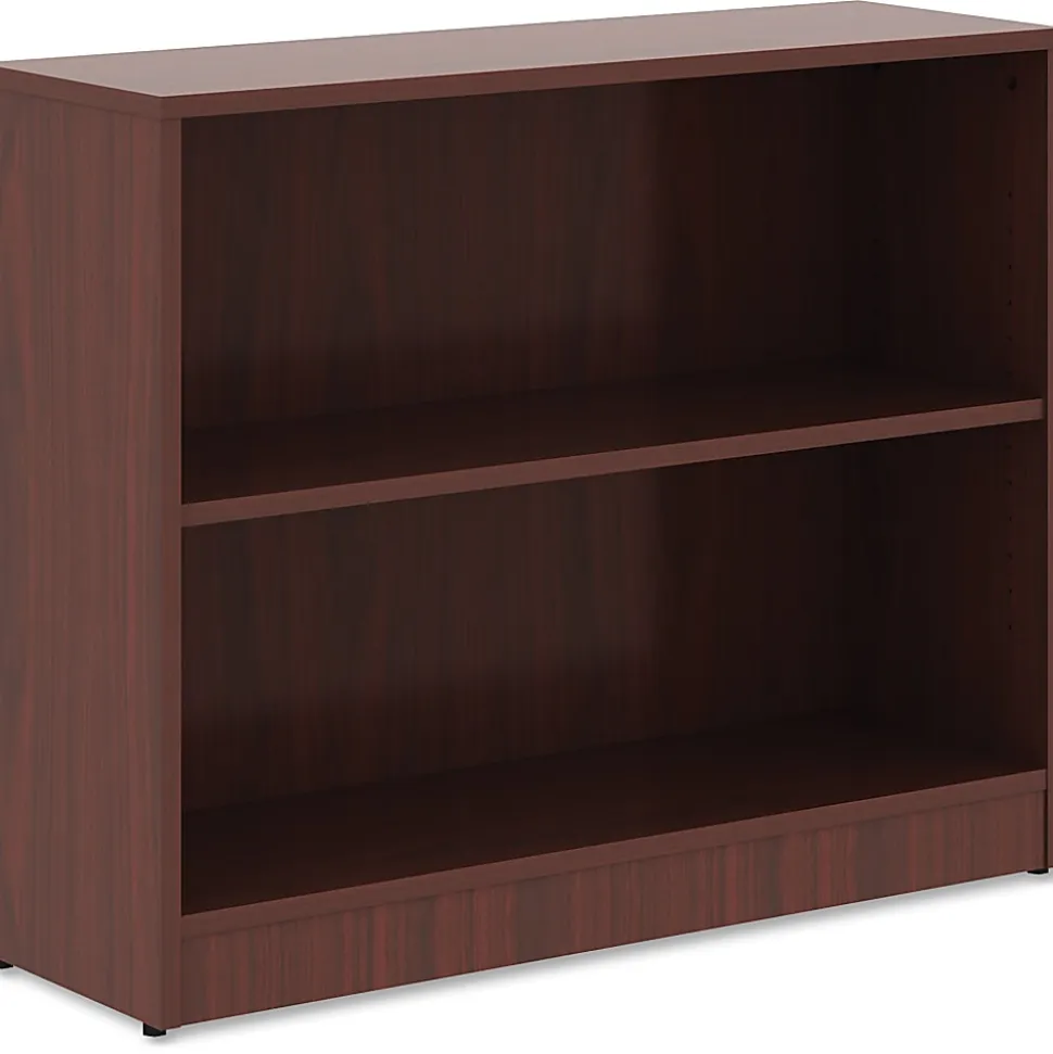 Lorell® 30"H 2-Shelf Bookcase, Mahogany