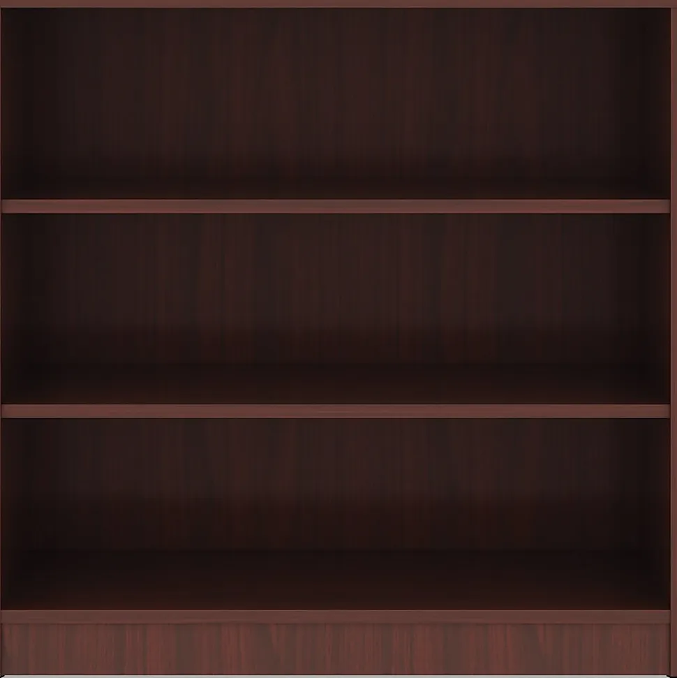 Lorell® 36"H 3-Shelf Bookcase, Mahogany