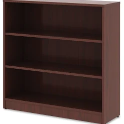 Lorell® 36"H 3-Shelf Bookcase, Mahogany