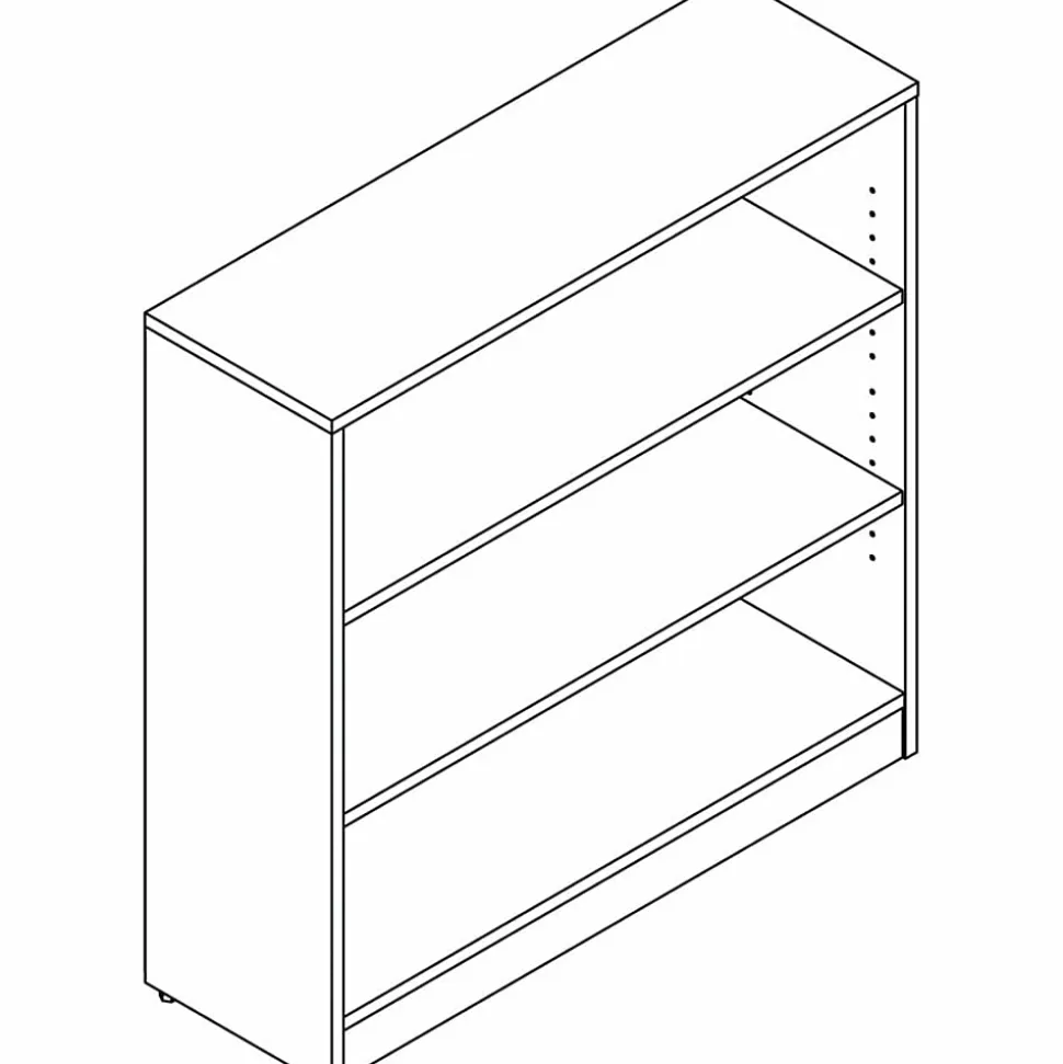 Lorell® 36"H 3-Shelf Bookcase, Mahogany