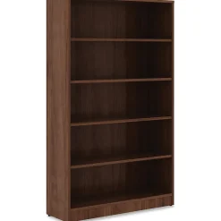 LorellĀ® 60"H 5-Shelf Bookcase, Walnut