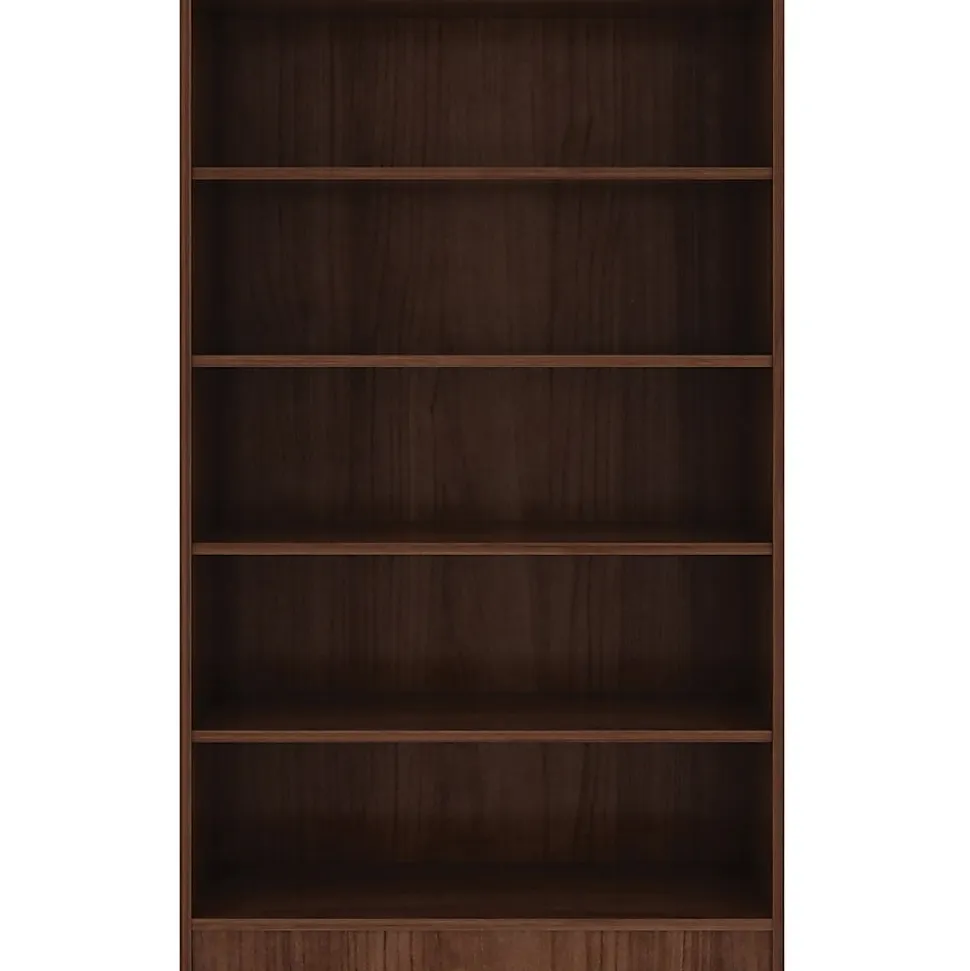 Lorell® 60"H 5-Shelf Bookcase, Walnut