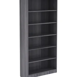 LorellĀ® 72"H 6-Shelf Bookcase, Weathered Charcoal
