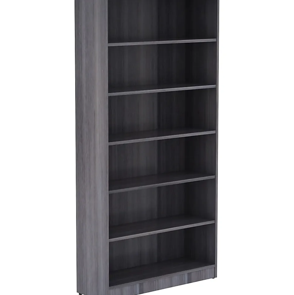 Lorell® 72"H 6-Shelf Bookcase, Weathered Charcoal