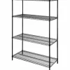 Lorell® Industrial Wire Shelving Starter Unit, 36"W x 24"D, Black