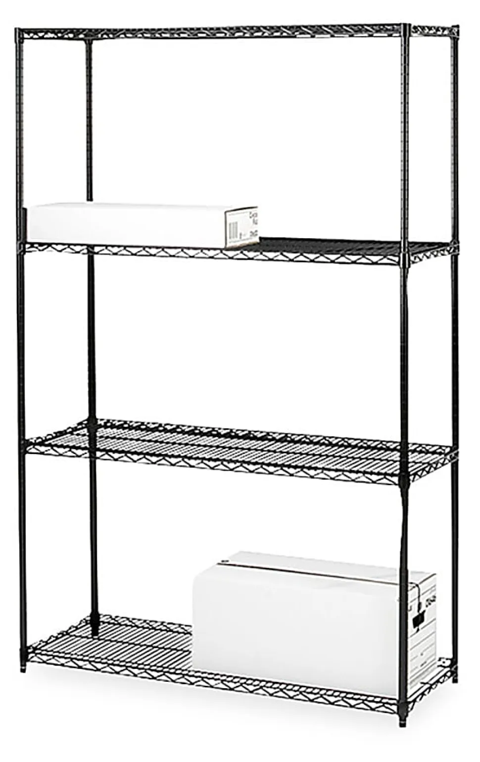 Lorell® Industrial Wire Shelving Starter Unit, 48"W x 18"D, Black