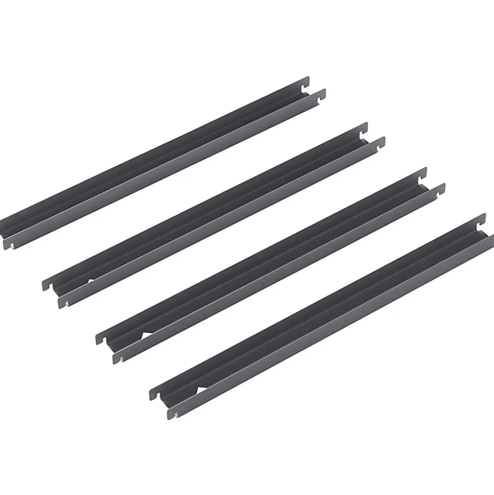 Lorell Lateral File Front-To-Back Rail Kit, Platinum Gray, Set Of 4