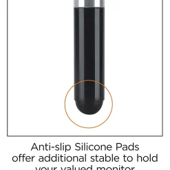 Lorell 4-leg Single-Shelf Monitor Stand, 44 lb Load Capacity, 1 x Shelf(ves), 3"H x 22"W x 8.25"D, Desktop, Glass, Clear, Black