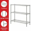 Lorell Light-Duty Wire Shelving, 3 Tier(s), 36"H x 36"W x 14"DFloor, Sturdy, Epoxy, Silver, Plastic, Metal, Steel