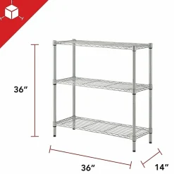 Lorell Light-Duty Wire Shelving, 3 Tier(s), 36