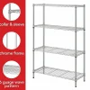Lorell Light-Duty Wire Shelving, 4 Tier(s), 54"H x 36"W x 14"D, Floor, Sturdy, Epoxy, Silver, Plastic, Metal, Steel