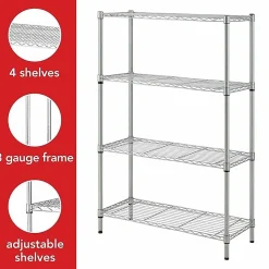 Lorell Light-Duty Wire Shelving, 4 Tier(s), 54