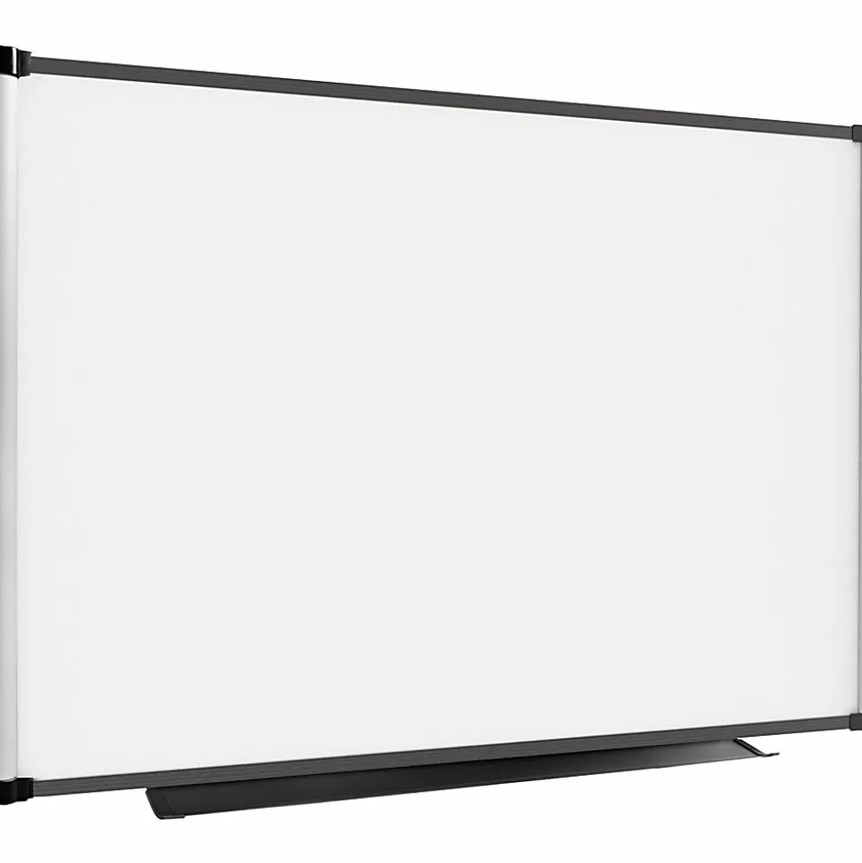 Lorell® Magnetic Dry-Erase Whiteboard Combo Board, 48" x 36", Aluminum Frame With Black Finish