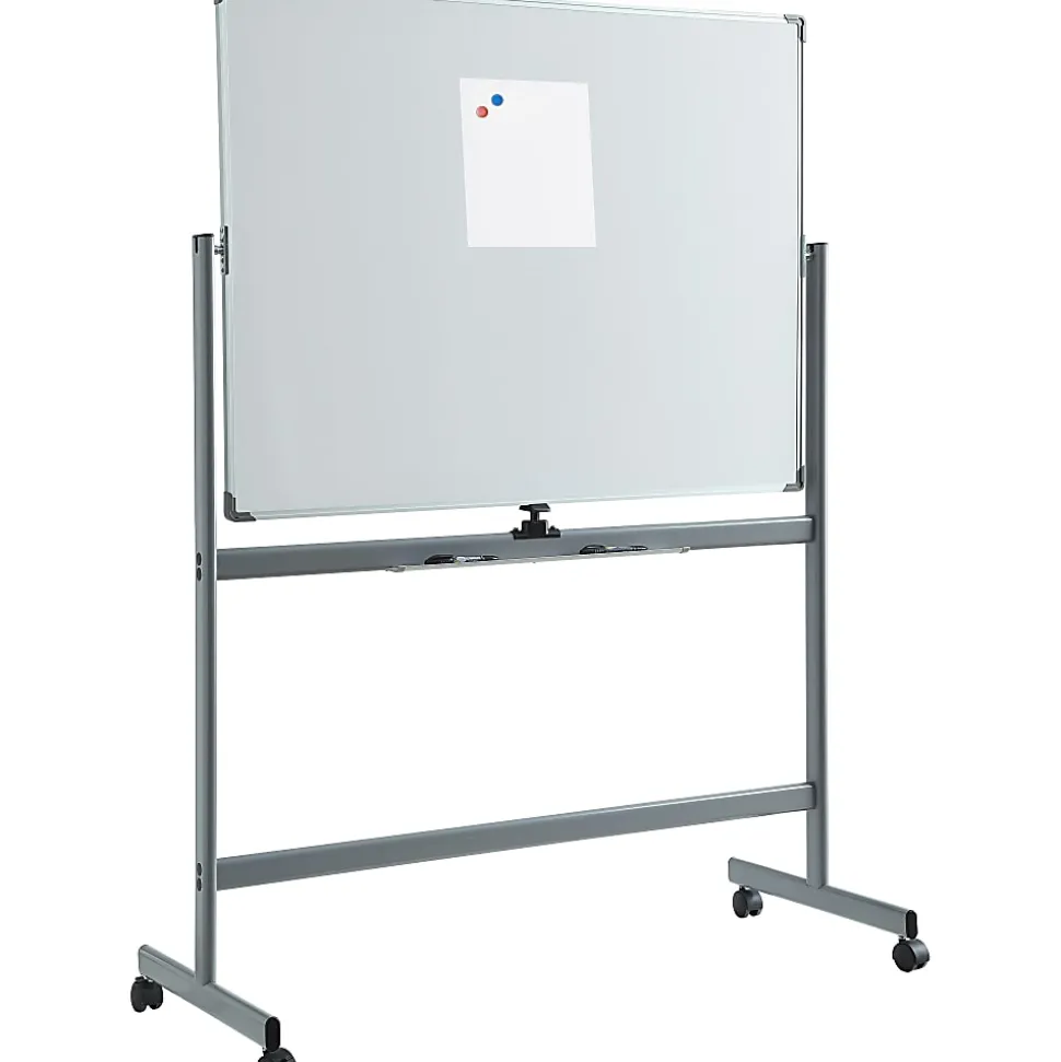 Lorell® Magnetic Dry-Erase Whiteboard Easel, 48" x 72", Aluminum Frame With Silver Finish
