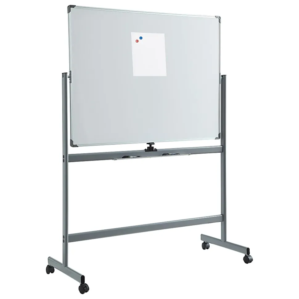 Lorell® Magnetic Dry-Erase Whiteboard Easel, 48" x 72", Aluminum Frame With Silver Finish