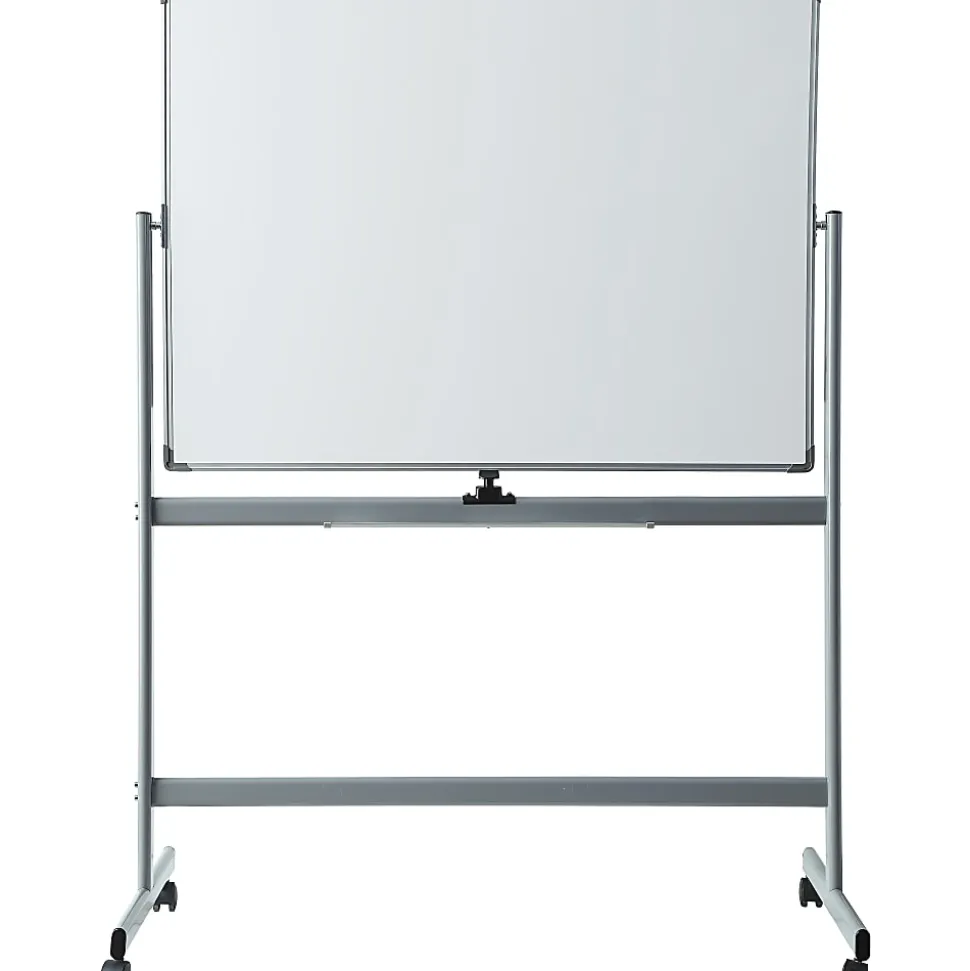 Lorell® Magnetic Dry-Erase Whiteboard Easel, 48" x 72", Aluminum Frame With Silver Finish