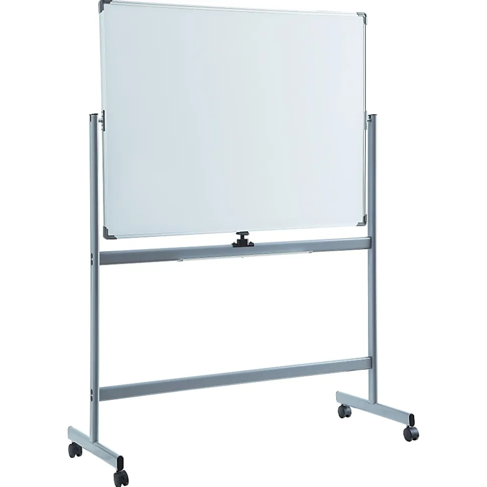 Lorell® Magnetic Dry-Erase Whiteboard Easel, 48" x 72", Aluminum Frame With Silver Finish