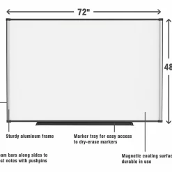 Lorell® Magnetic Dry-Erase Whiteboard, 48