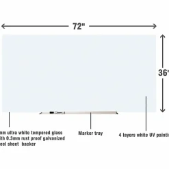 Lorell® Magnetic Unframed Dry-Erase Bulletin Whiteboard, 72