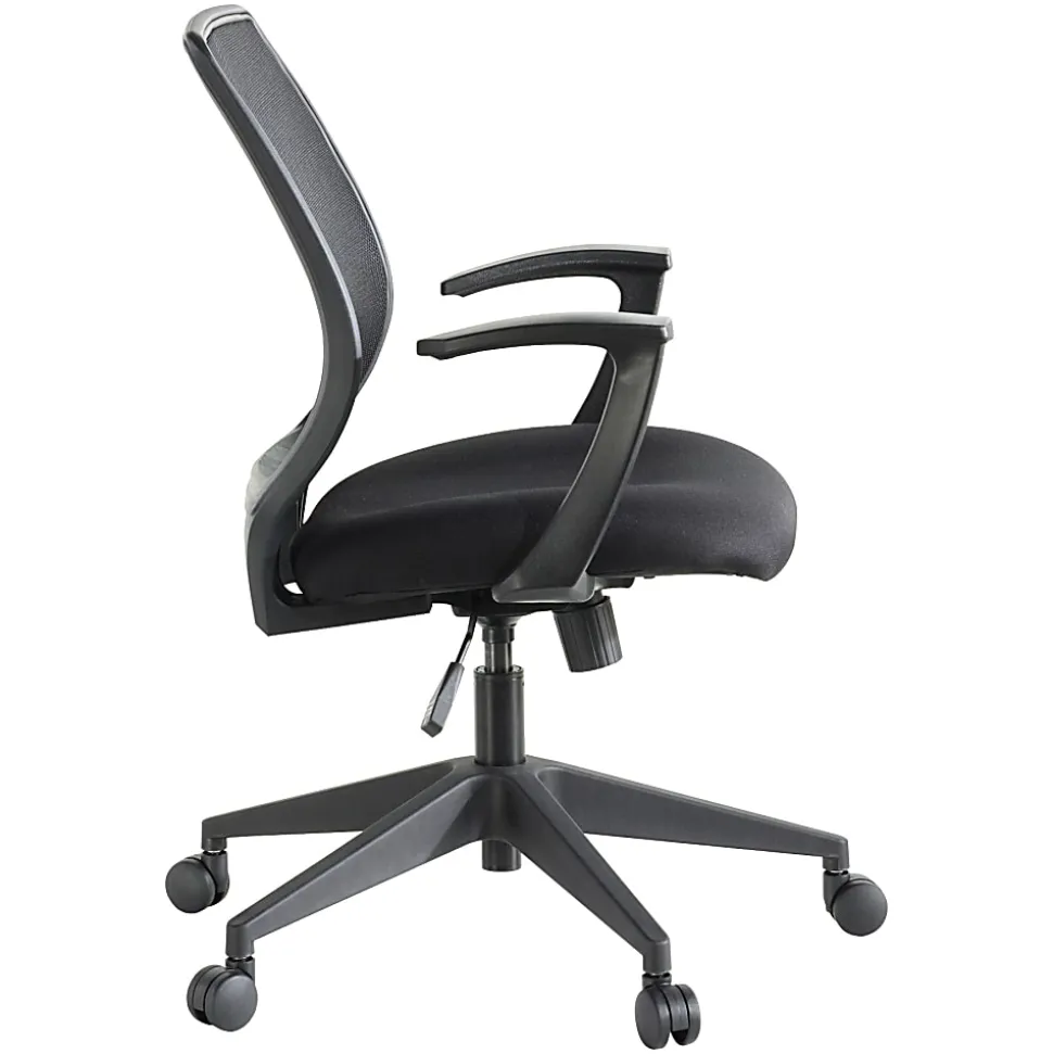 Lorell® Mesh Mid-Back Office Chair, Black