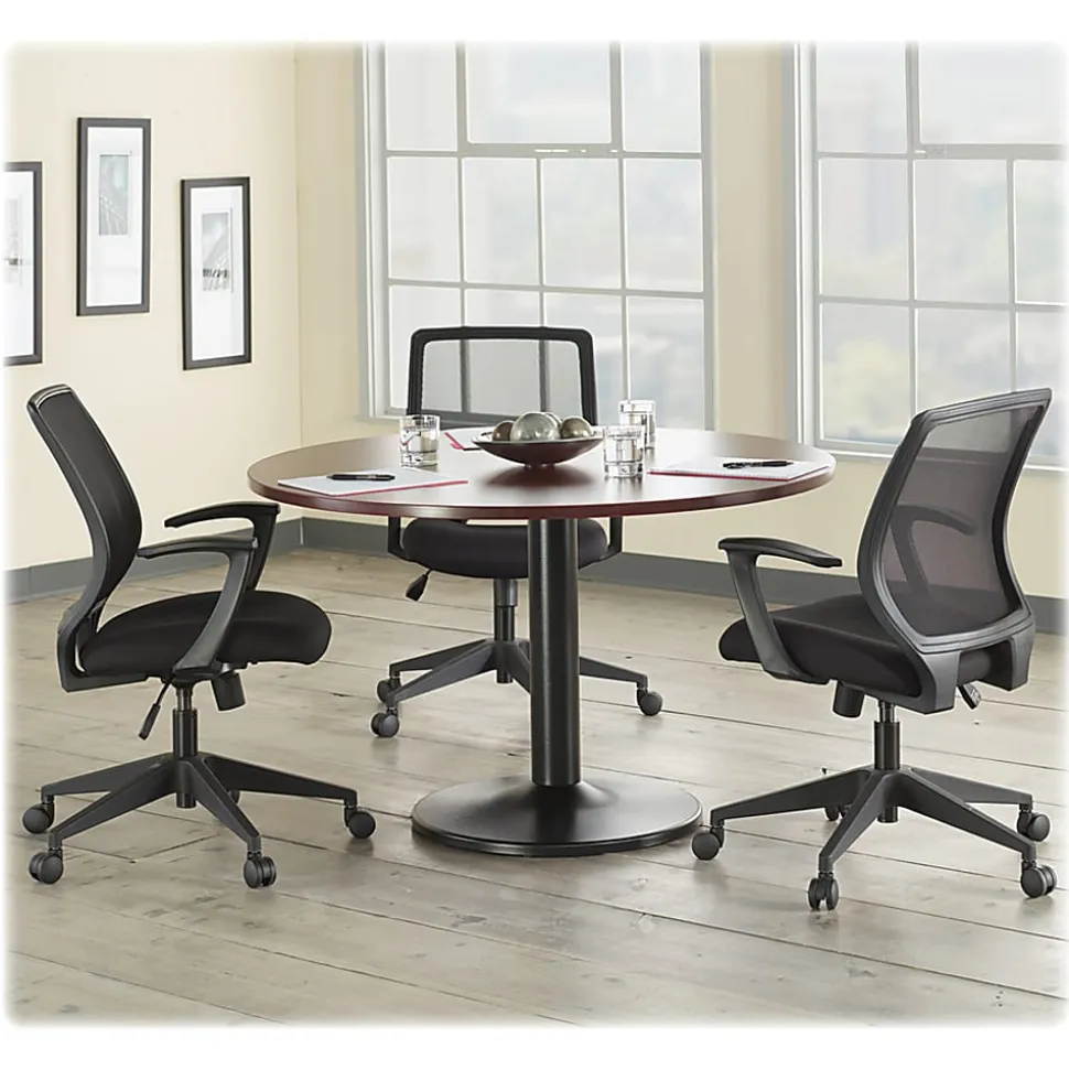 Lorell® Mesh Mid-Back Office Chair, Black
