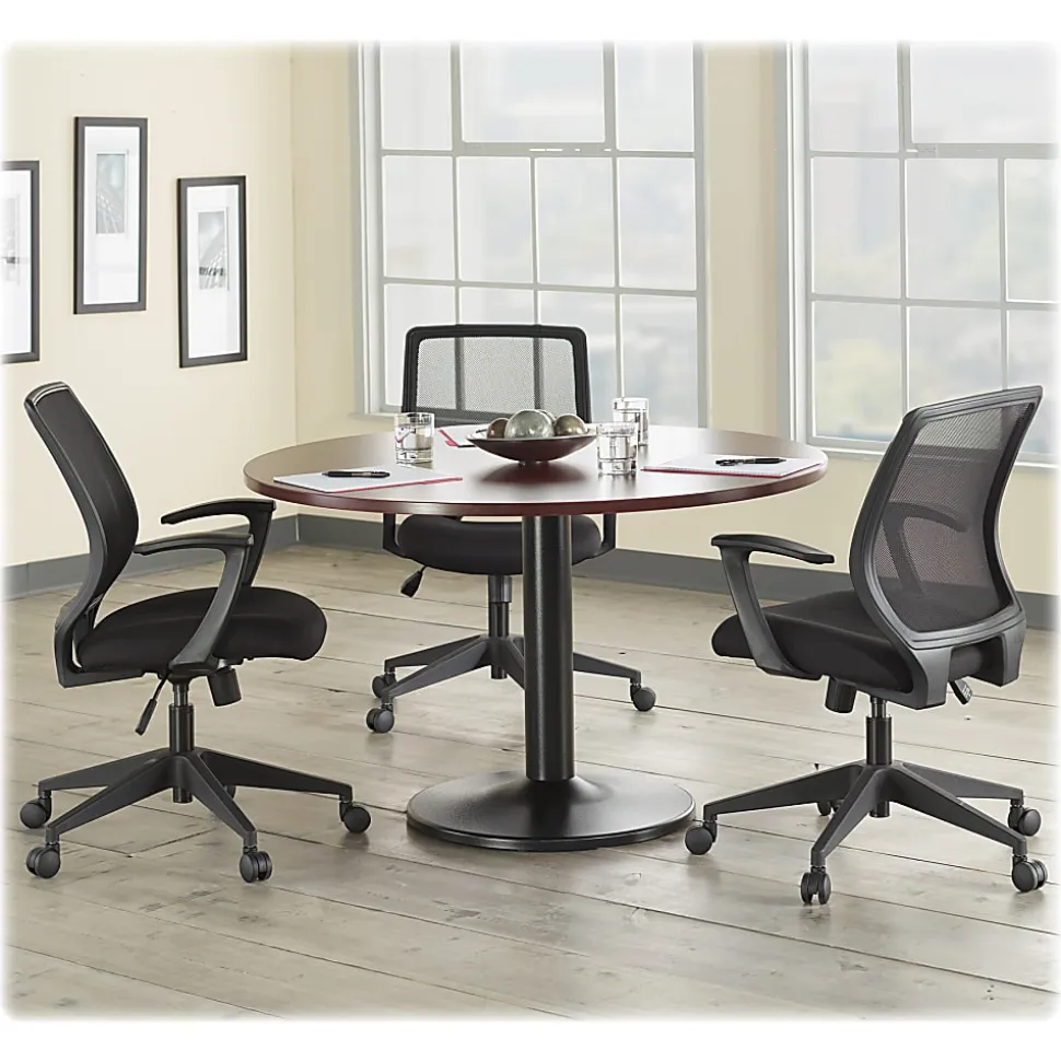 Lorell® Mesh Mid-Back Office Chair, Black