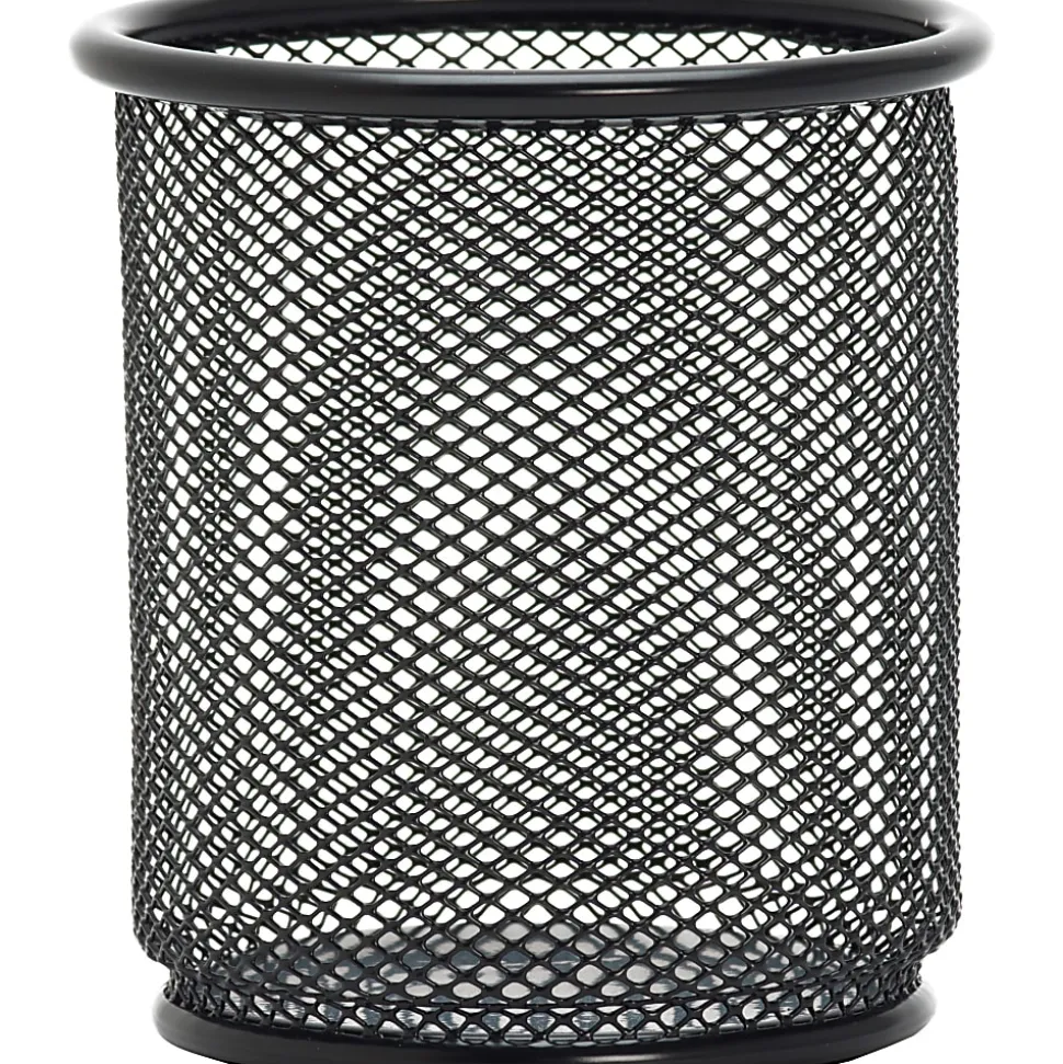 Lorell® Mesh Pencil Cup, 3 1/2"H, Black