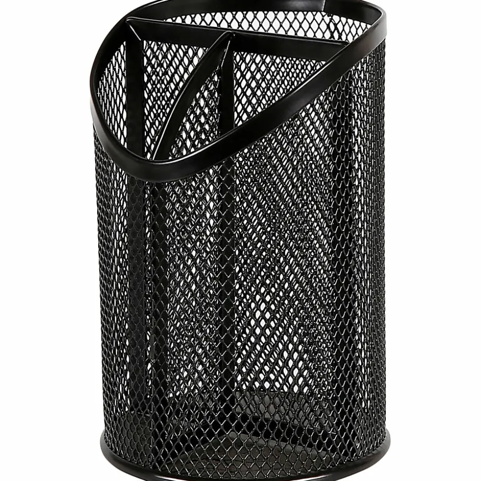 Lorell® Mesh Pencil Cup, 6"H, Black