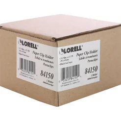 Lorell® Mesh Round Paper Clip Holder, Black