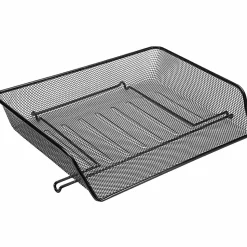 Lorell® Mesh Side-Loading Document Tray, Letter/Legal Size, Black, Set Of 2