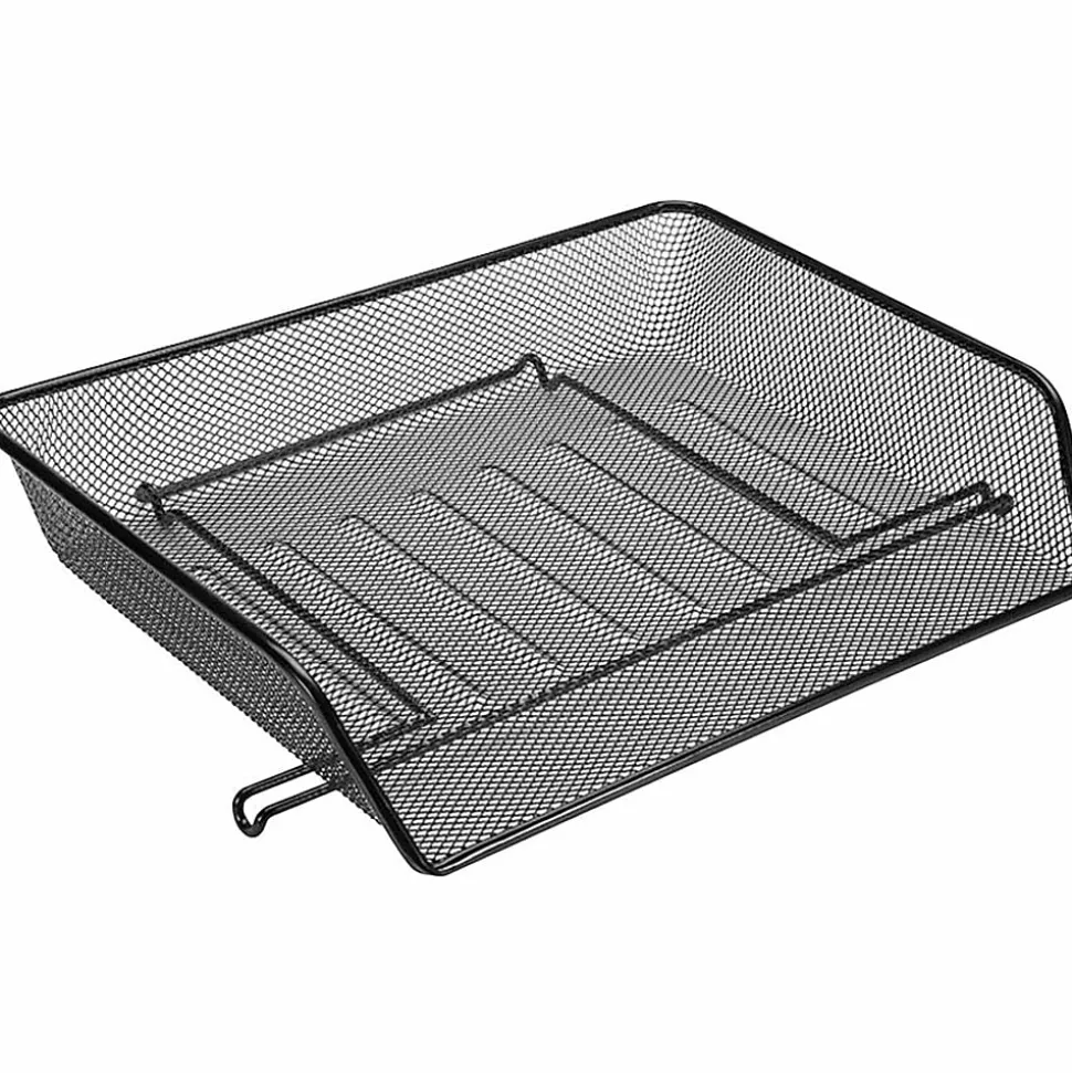 Lorell® Mesh Side-Loading Document Tray, Letter/Legal Size, Black, Set Of 2