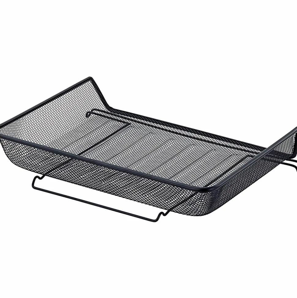 Lorell® Mesh Side-Loading Document Tray, Letter/Legal Size, Black, Set Of 2
