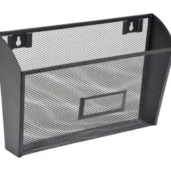 Lorell® Mesh Single Wall Pocket, Letter Size, Black